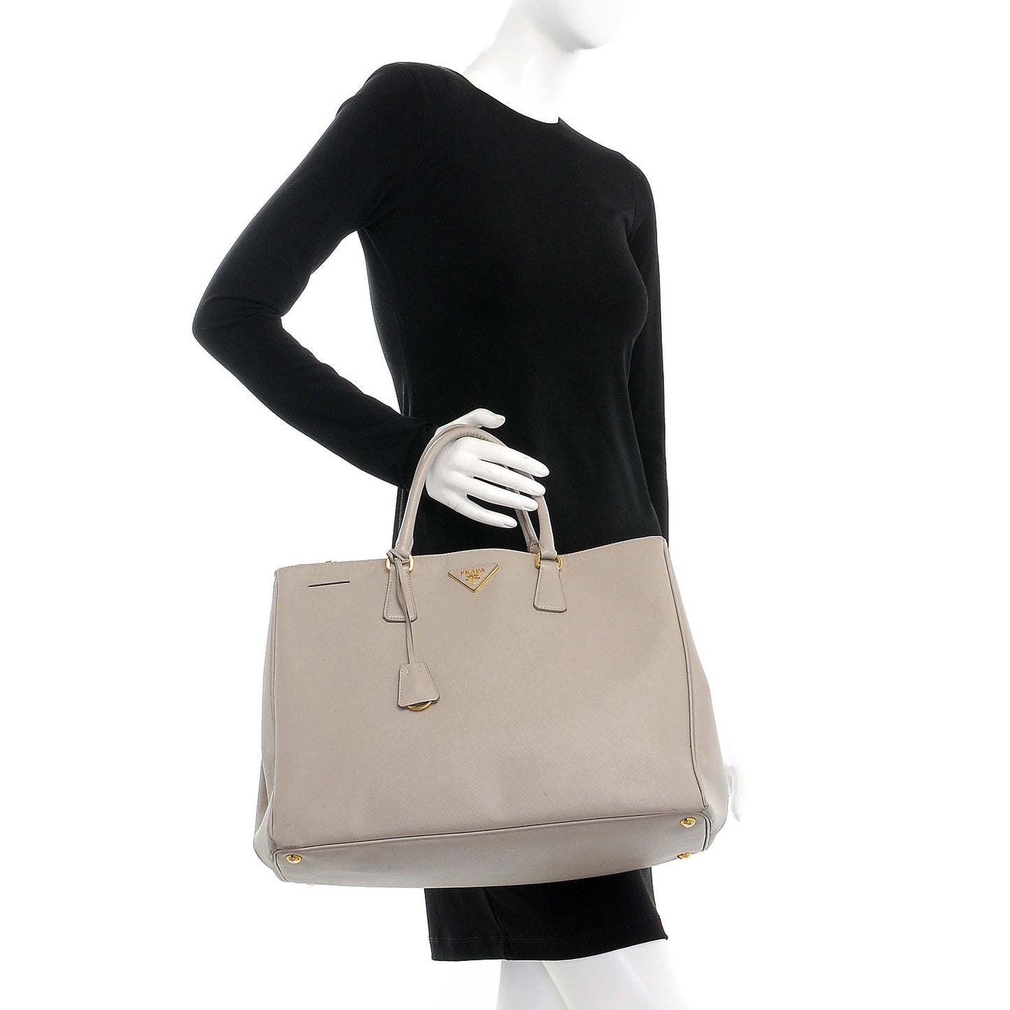 Saffiano Lux Extra Large Galleria Double Zip Tote Pomice