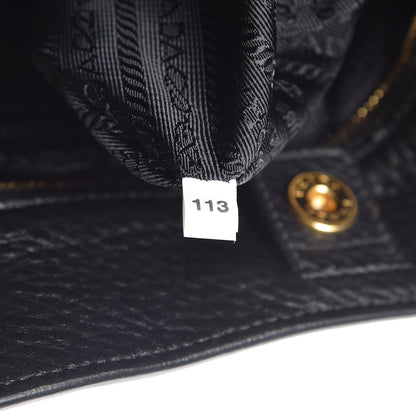 Prada Vitello Daino Shoulder Bag Black 8 of 17