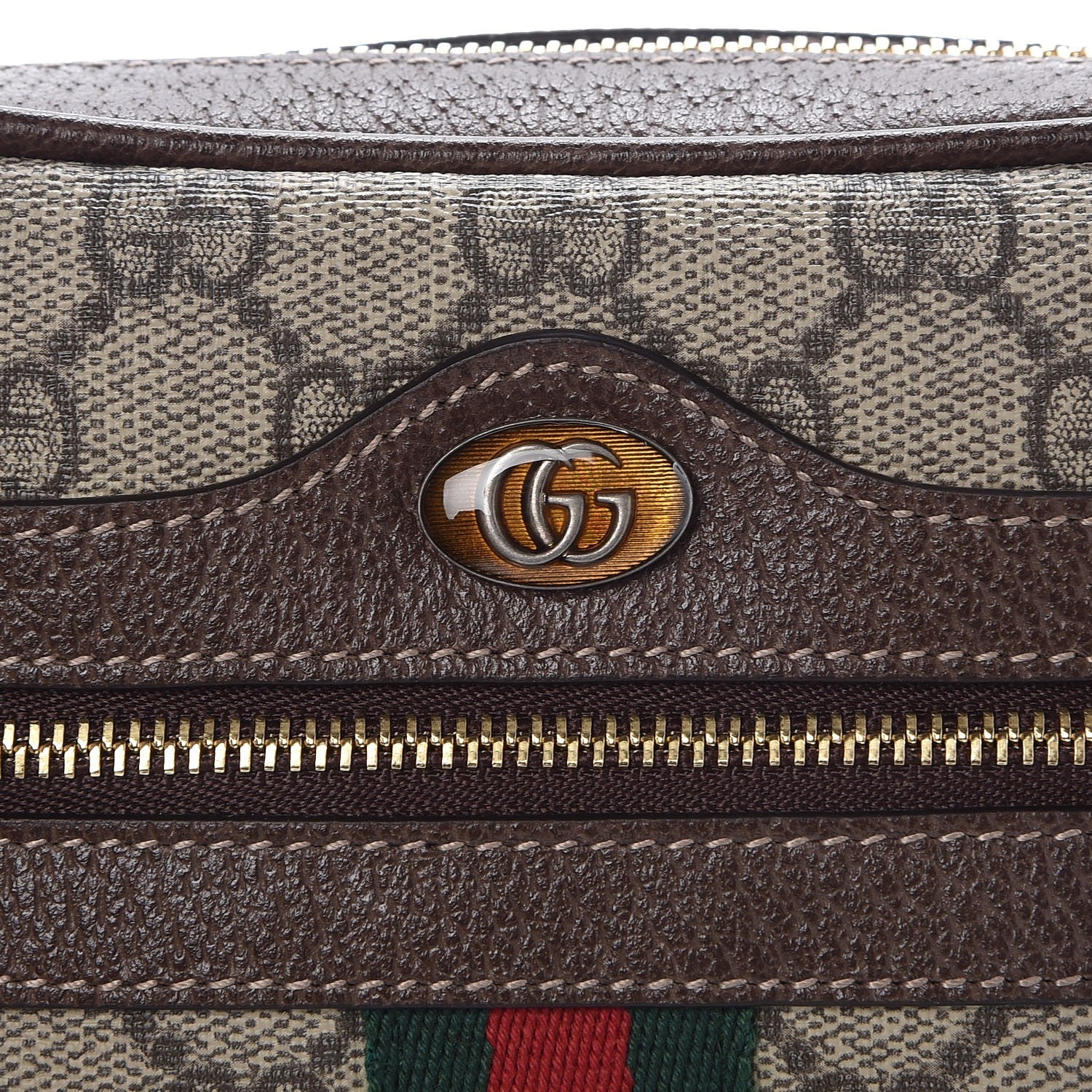 Gucci GG Supreme Monogram Web Mini Ophidia Shoulder Bag Brown 9 of 11