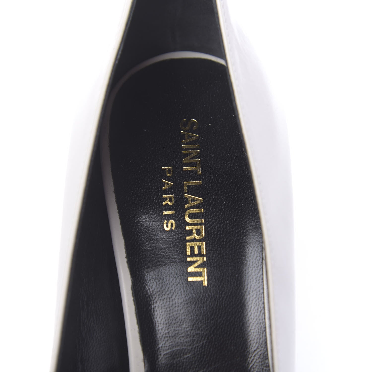 Saint Laurent Calfskin Bi-Color Cap Toe Pumps 37 Porcellana Black 7 of 9