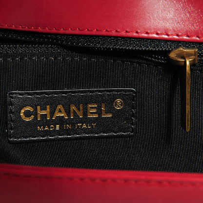 Chanel Glazed Calfskin Large Boy Flap Red 7 of 12
