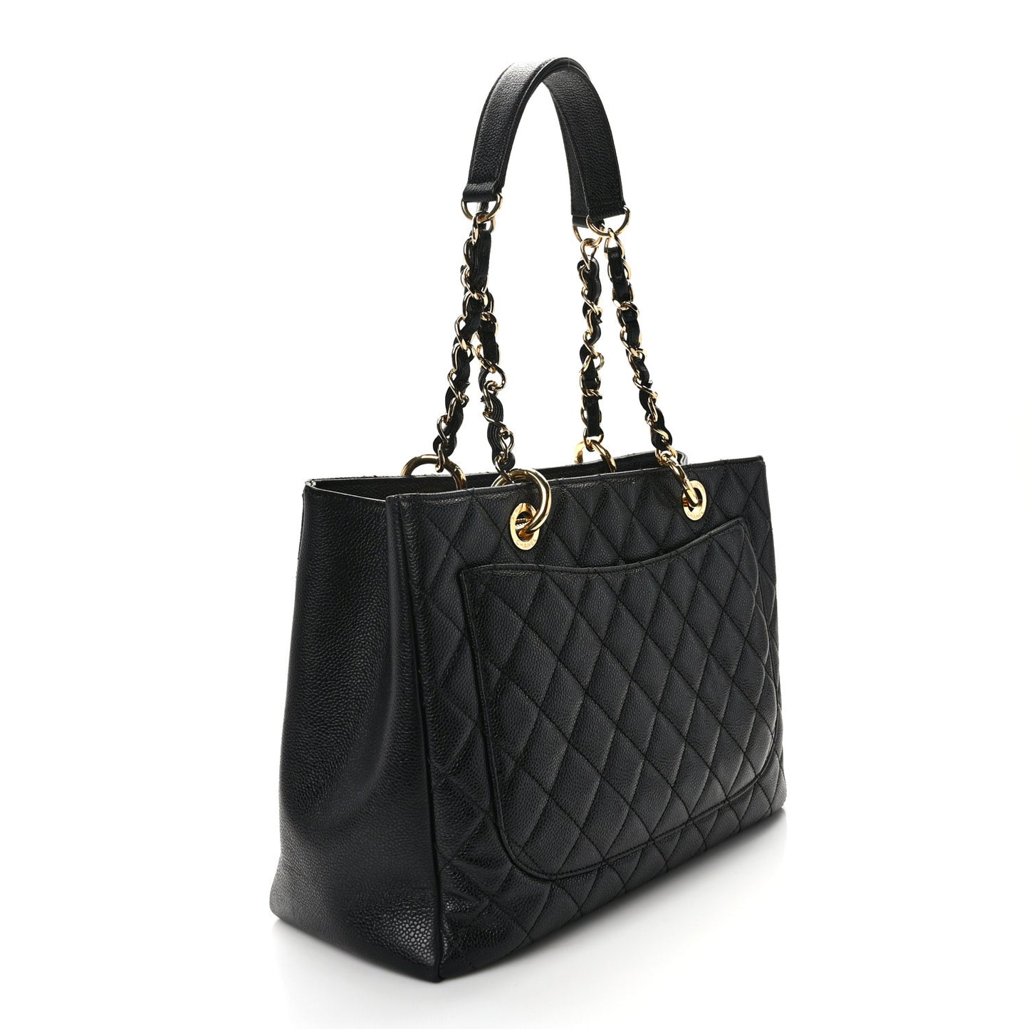 Caviar Quilted Grand Shopping Tote GST Black