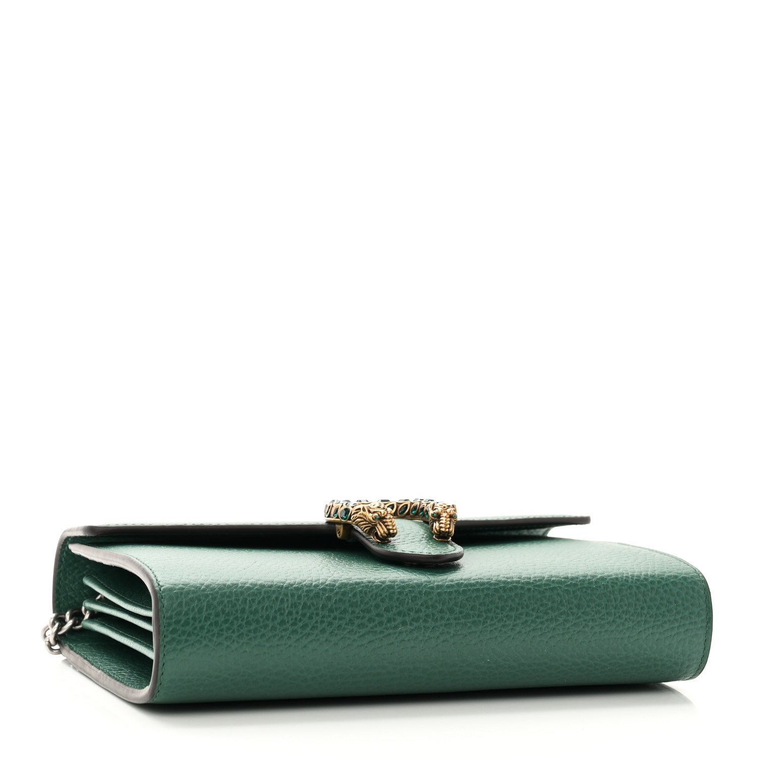 Gucci Calfskin Mini Dionysus Chain Wallet Emerald 4 of 11