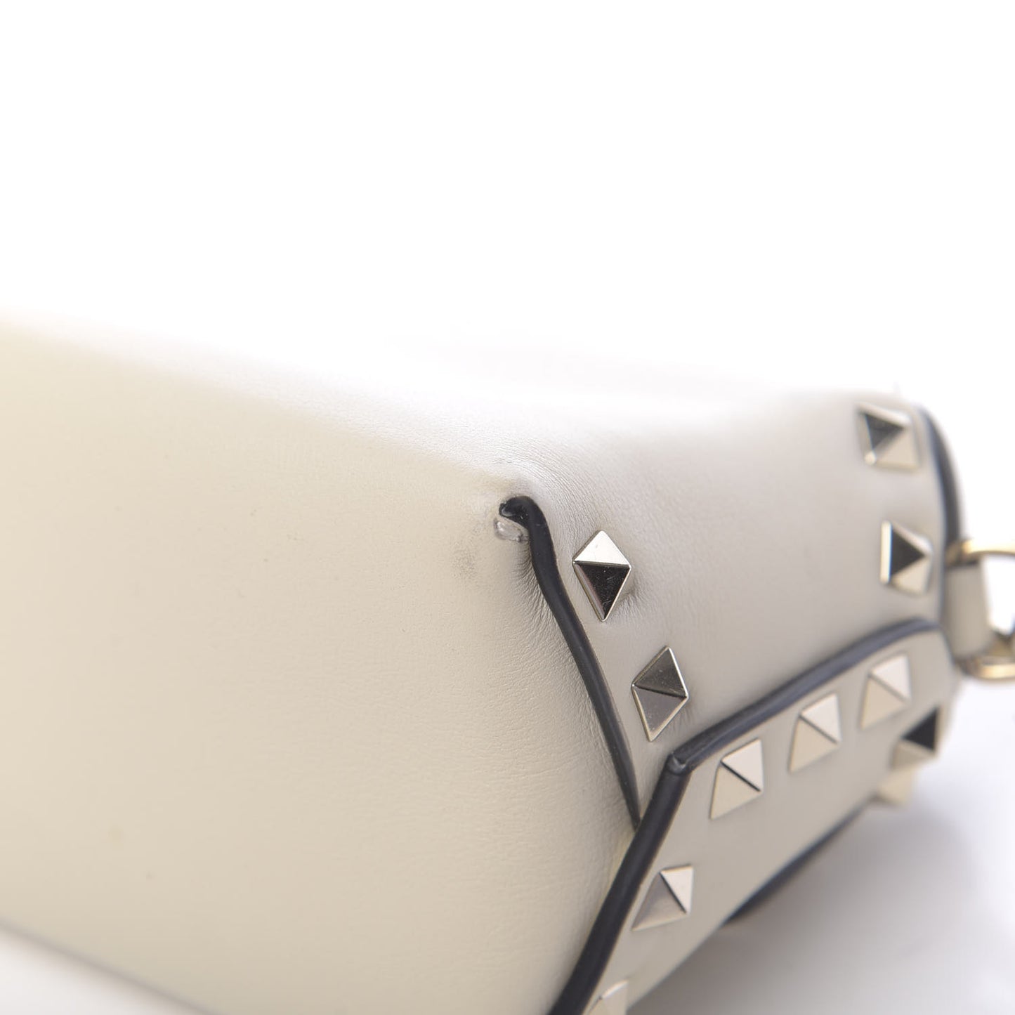 Vitello Mini Rockstud Crossbody Bag Light Ivory
