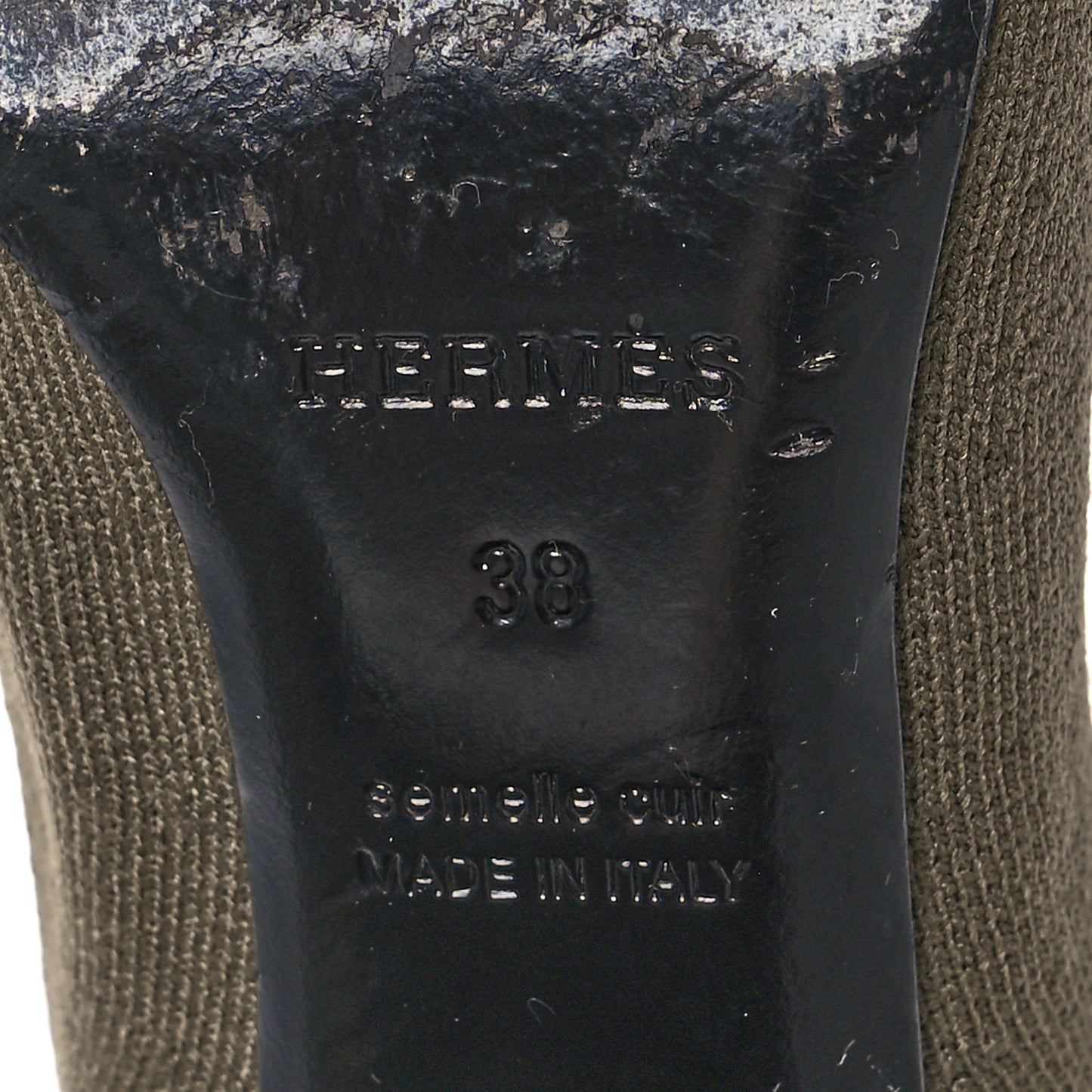 Knit Calfskin Volver 60 Ankle Boots 38 Vert Sapin