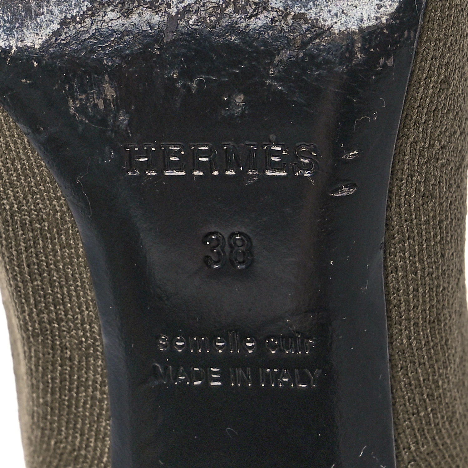 Hermes Knit Calfskin Volver 60 Ankle Boots 38 Vert Sapin 7 of 7
