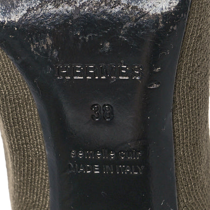 Hermes Knit Calfskin Volver 60 Ankle Boots 38 Vert Sapin 7 of 7