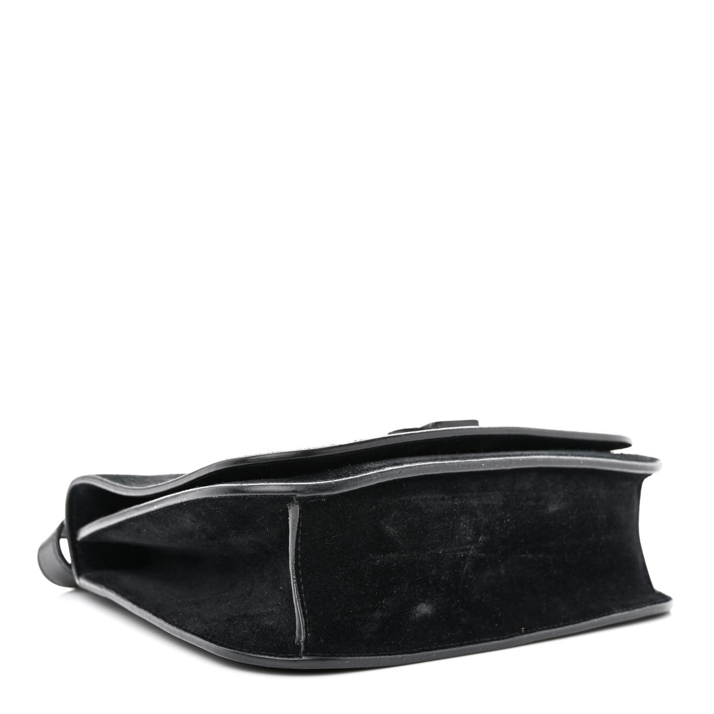 Suede Small Spontini Saddle Bag Black
