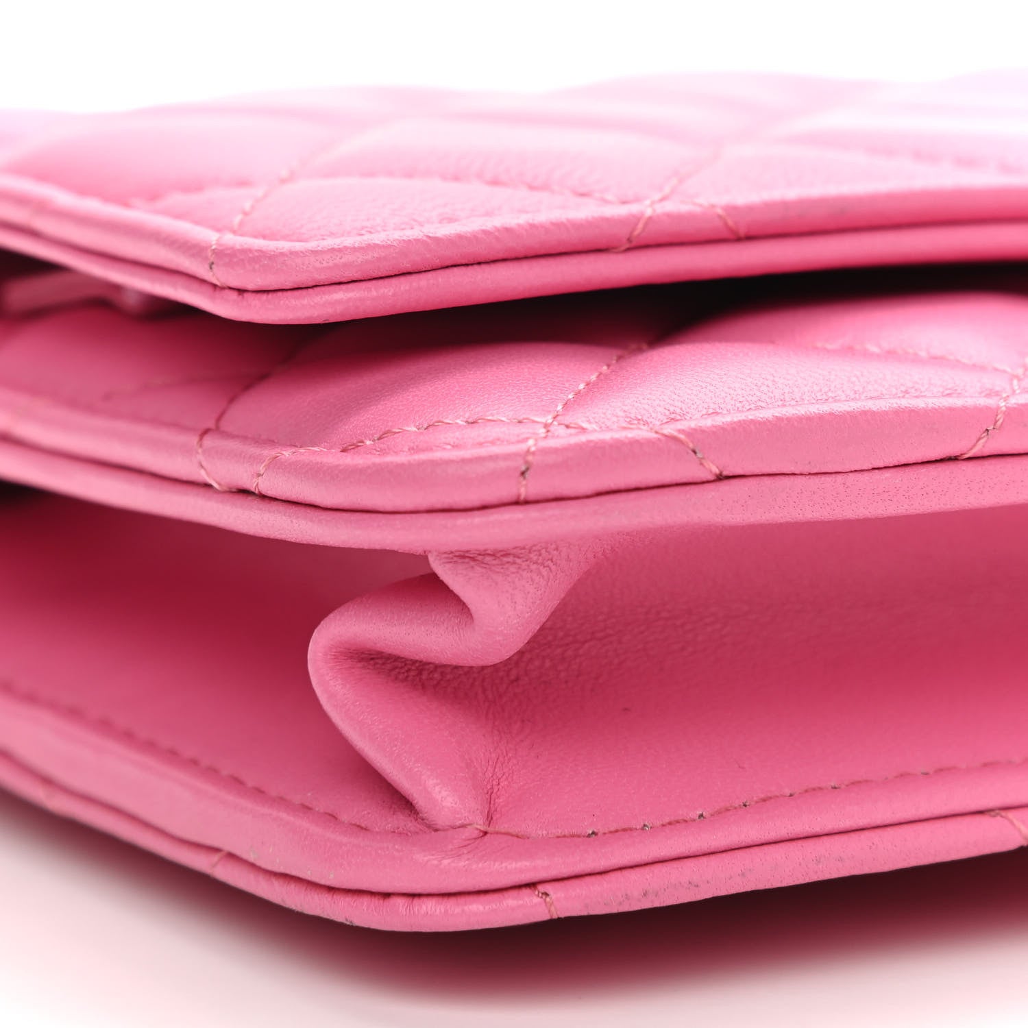 Chanel Lambskin Quilted Wallet on Chain WOC Pink 10 of 12