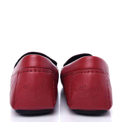 Gucci Calfskin Web Mens Driver Loafers 10 Red 7 of 10