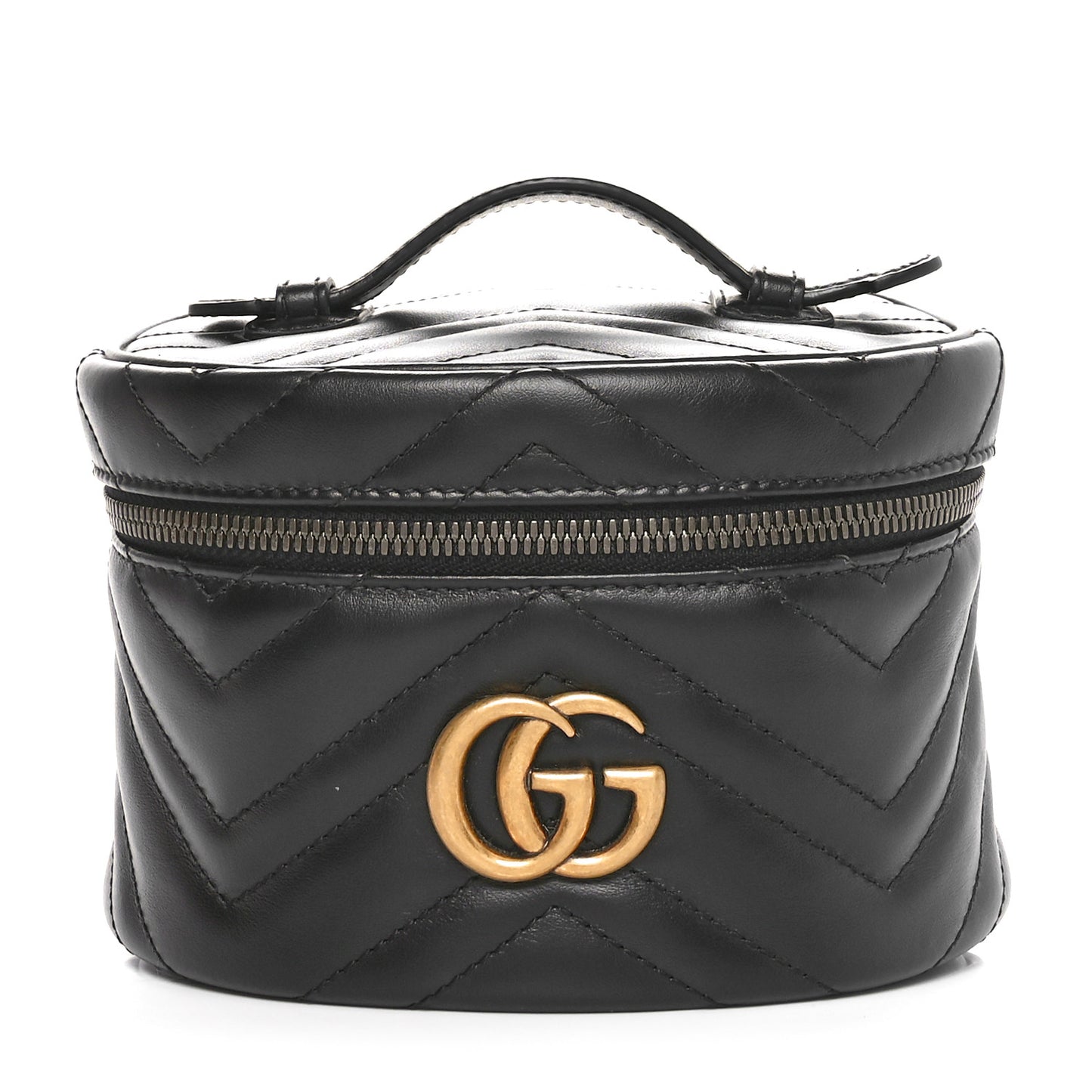 Calfskin Matelasse GG Marmont Vanity Cosmetic Case Black