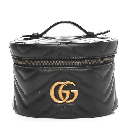 Gucci Calfskin Matelasse GG Marmont Vanity Cosmetic Case Black 1 of 11