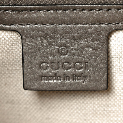 Gucci Pebbled Calfskin Medium Techno Horsebit Shoulder Flap Bag Grey 6 of 12