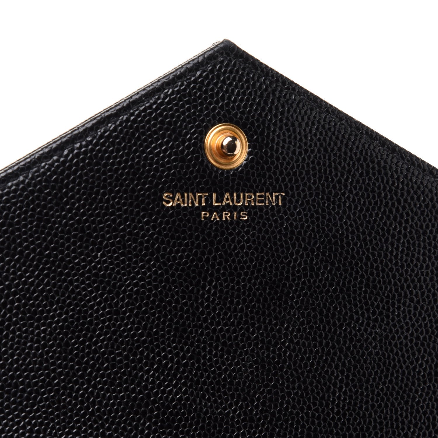 Saint Laurent Grain De Poudre Matelasse Chevron Monogram Chain Wallet Black 6 of 16