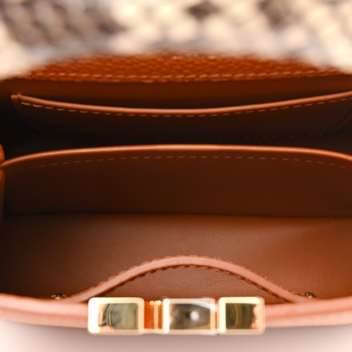 Taurillon Snakeskin Mini Capucines Caramel