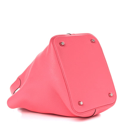 Hermes Taurillon Clemence Picotin Lock 22 MM Rose Azalee 3 of 14
