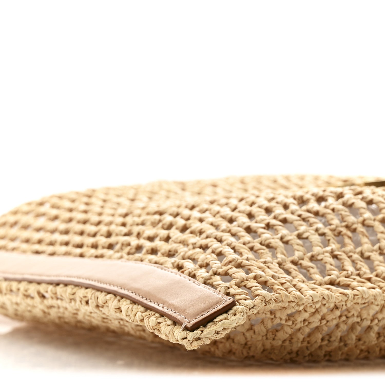 Saint Laurent Raffia Calfskin Oxalis Shoulder Bag Naturale Vintage Brown 8 of 10