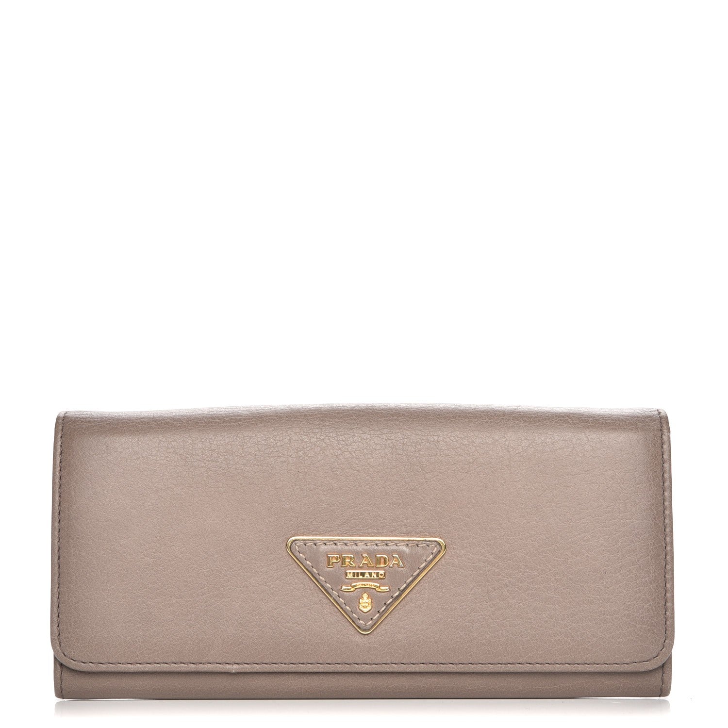 Prada Vitello Continental Flap Wallet Argilla 1 of 9