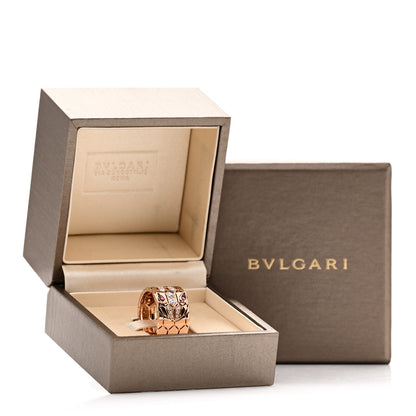 Bulgari 18K Rose Gold Diamond Rubellite Serpenti Seduttori Wide Ring 52 6 5 of 5