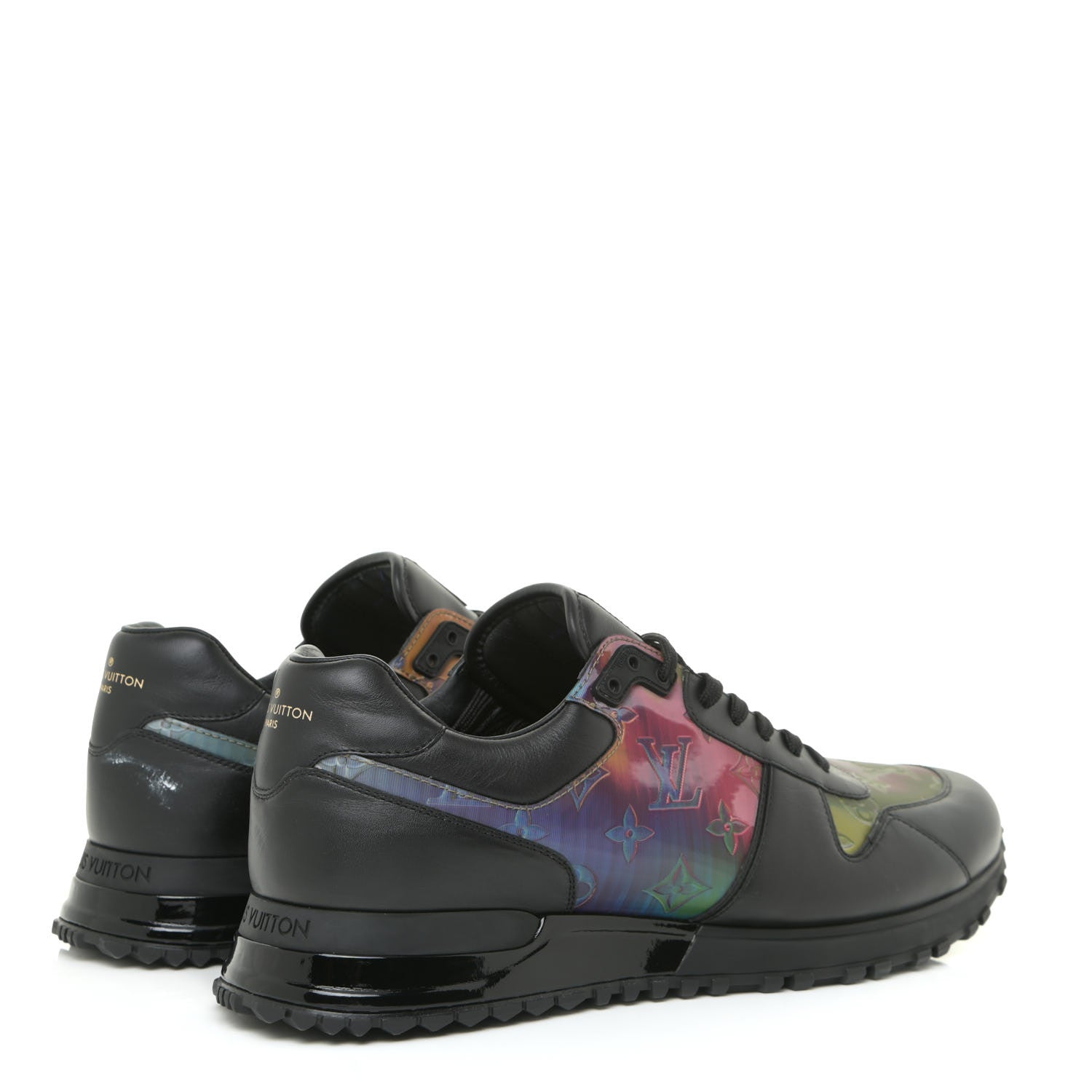Louis Vuitton Calfskin Iridescent Monogram Rivoli Sneakers 10 Black 5 of 15