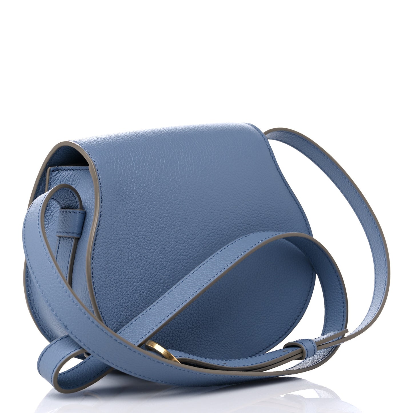 Grained Calfskin Small Marcie Saddle Bag Shady Cobalt
