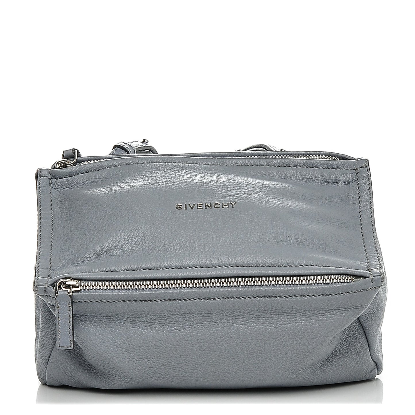 Grained Calfskin Mini Pandora Light Grey