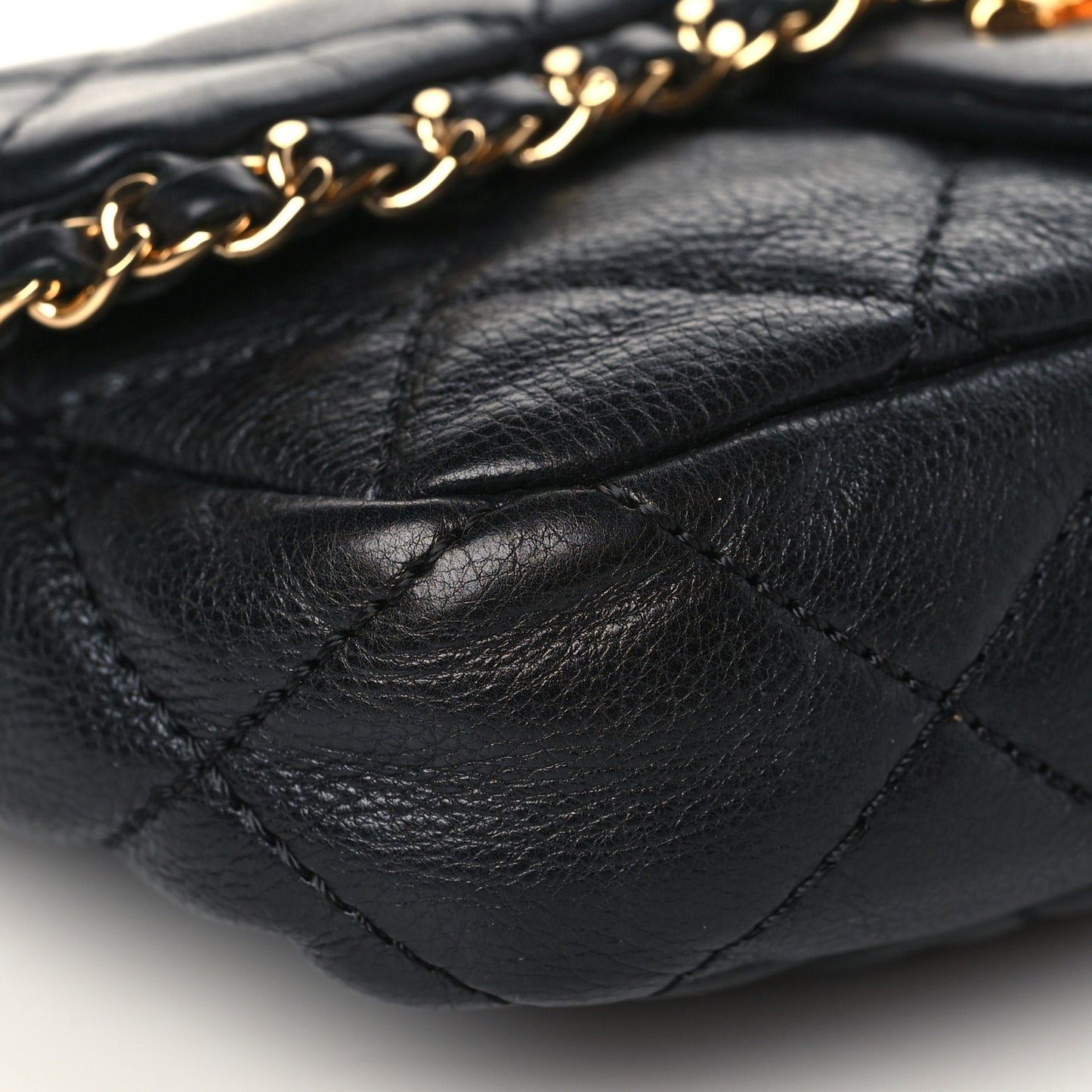 Calfskin Mini Chain Me Flap Black