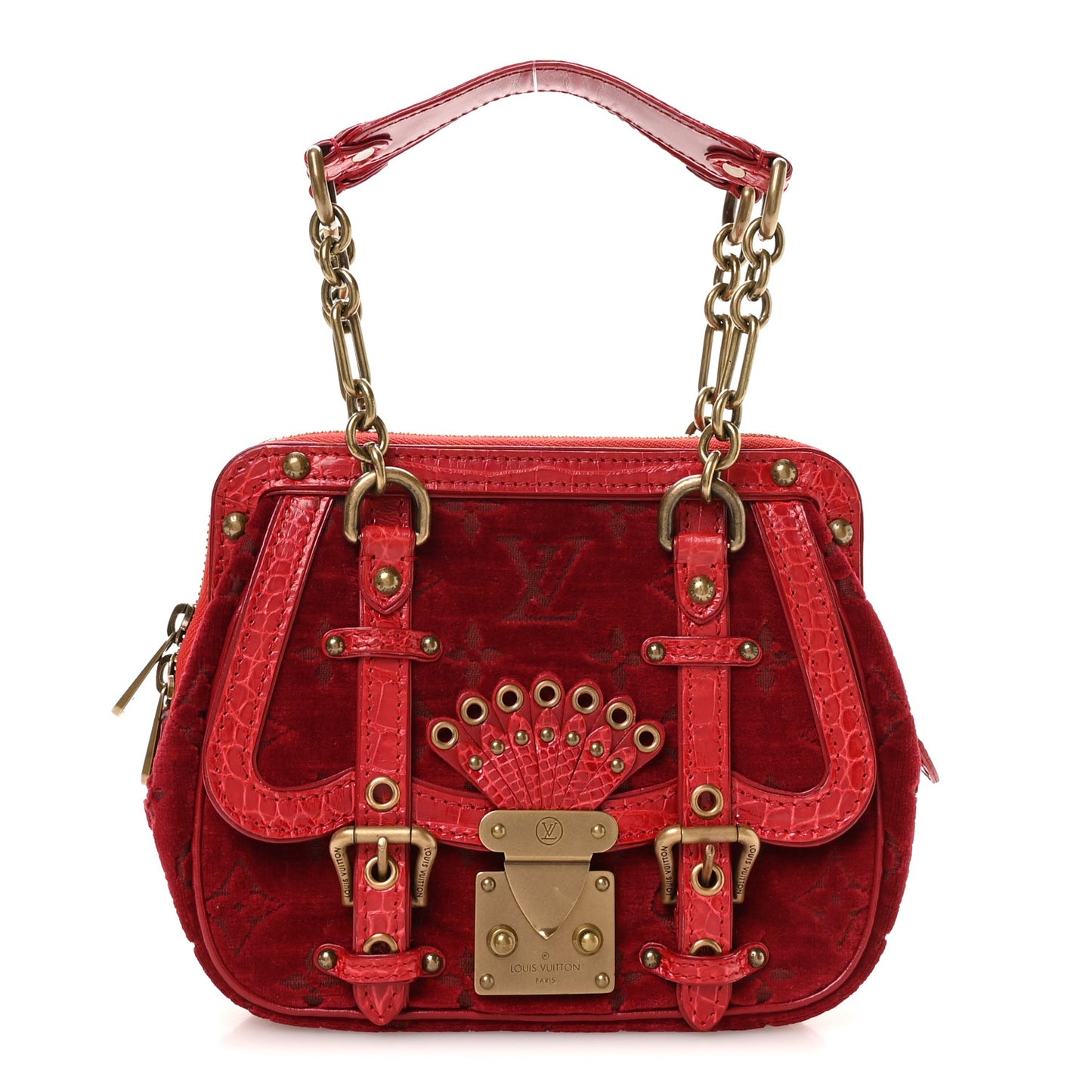 Monogram Velours Alligator Gracie PM Rouge
