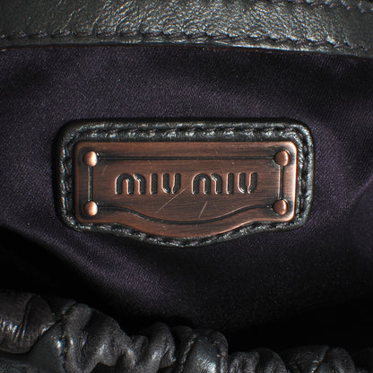 Miu Miu Vitello Patch Harlequin Shoulder Bag Piombo 5 of 9