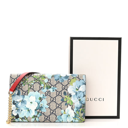 Gucci GG Supreme Monogram Blooms Chain Wallet Blue 10 of 10