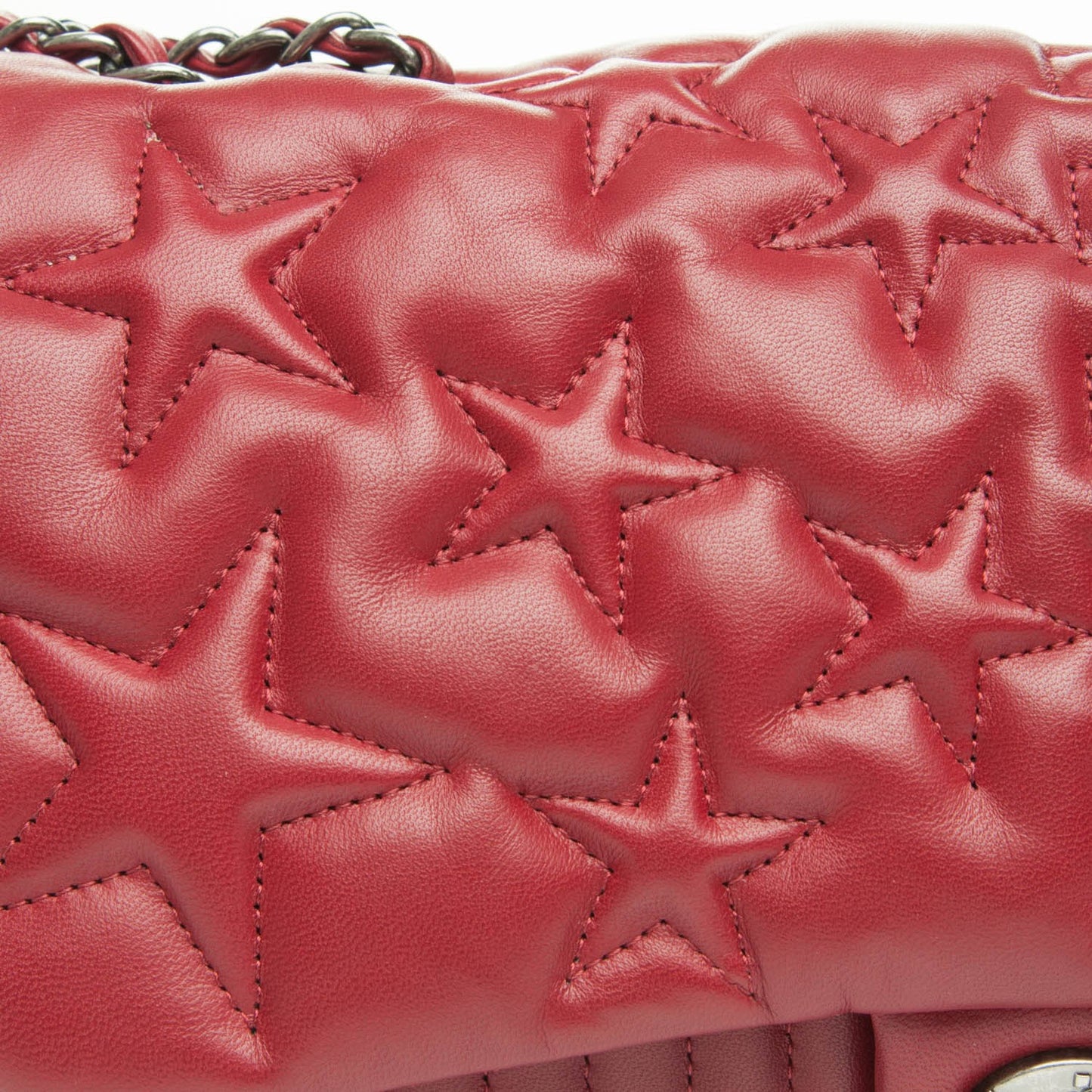 Lambskin Quilted Jumbo Paris Dallas Single Flap Red