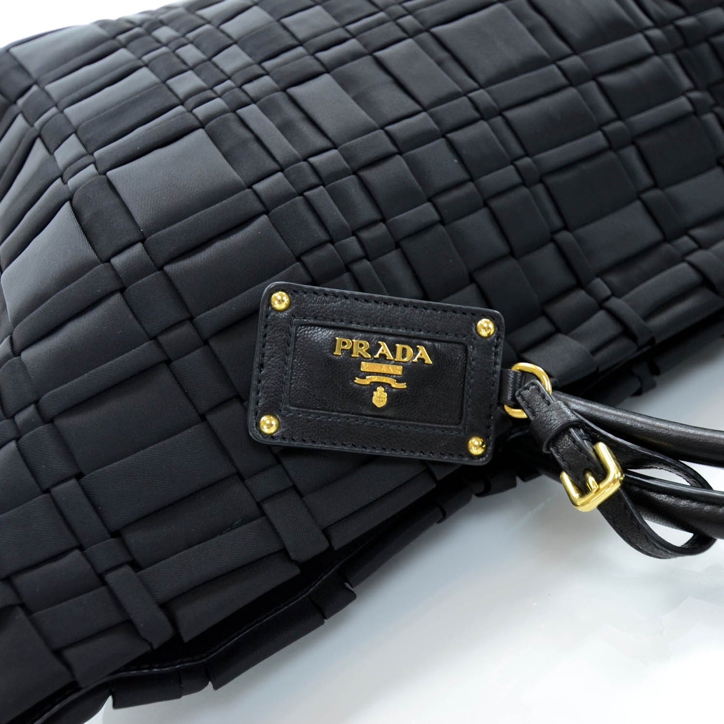 Satin Woven Tote Black