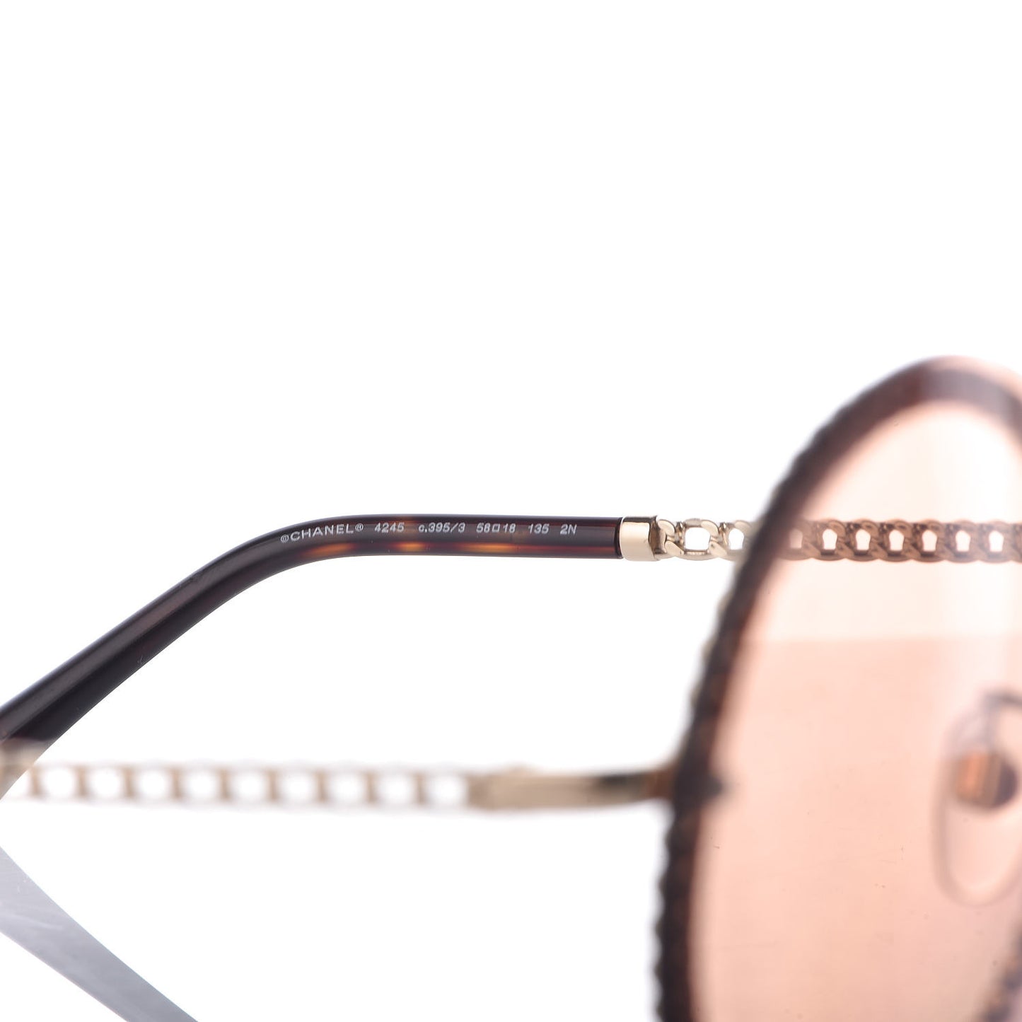 Chain Round Sunglasses 4245 Light Brown