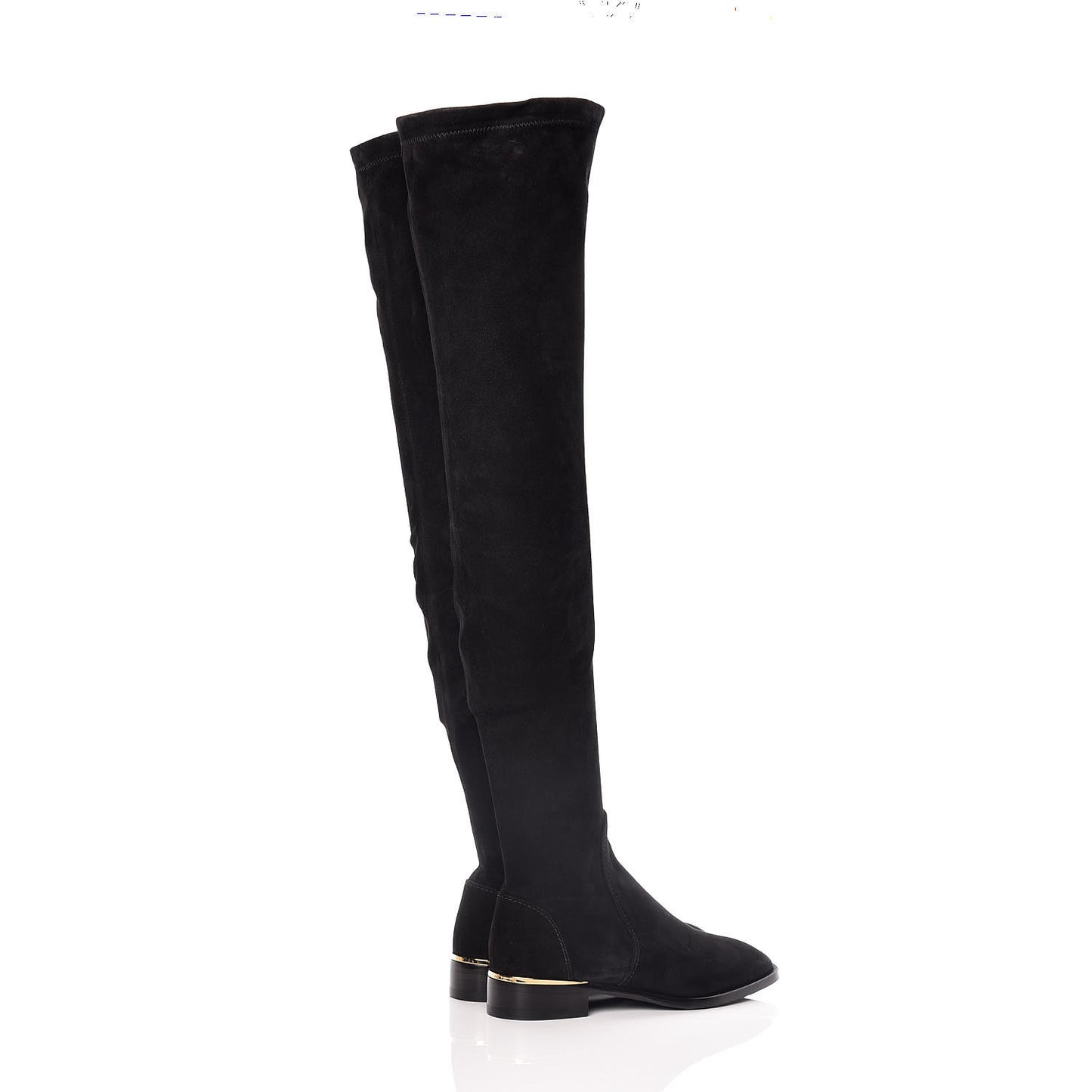 Suede Skyline Thigh High Flat Boots 37.5 Black