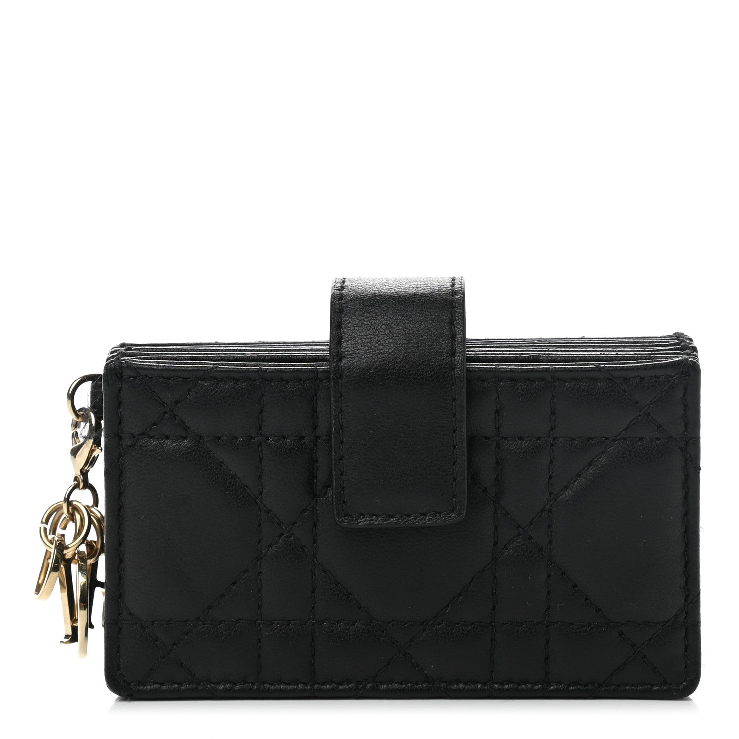 Christian Dior Lambskin Cannage Lady Dior 5-Gusset Card Holder Black 1 of 8