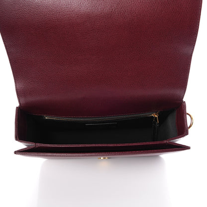 Saint Laurent Textured Calfskin Medium Classic Monogram Universite Bag Dark Red 5 of 8