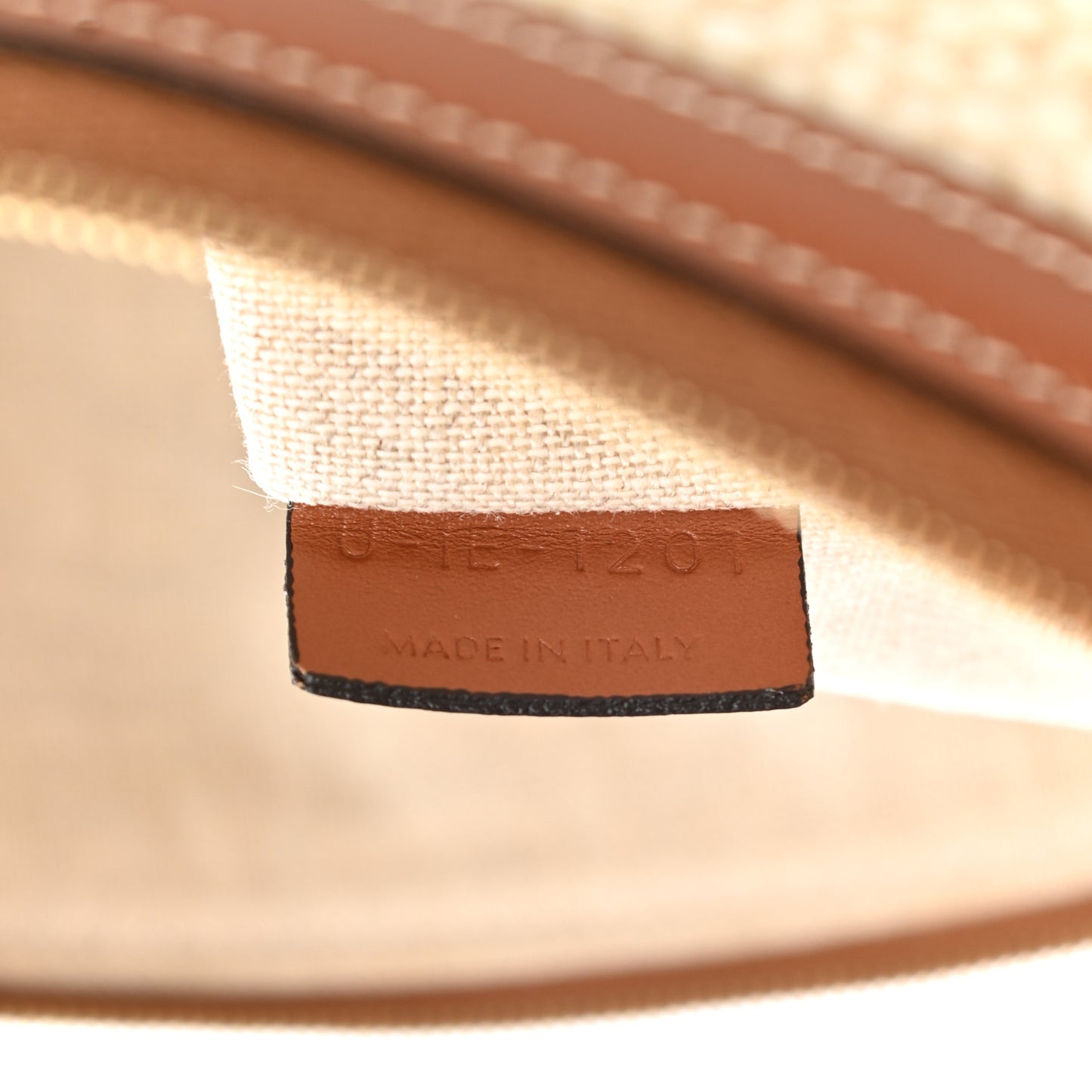 Plein Soleil Textile Calfskin Striped Large Pouch Blue Tan