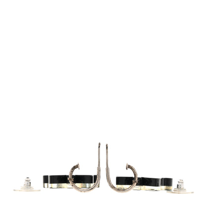 Chanel Resin Emoji Robot Cat Drop Earrings Black Silver Blue 3 of 5