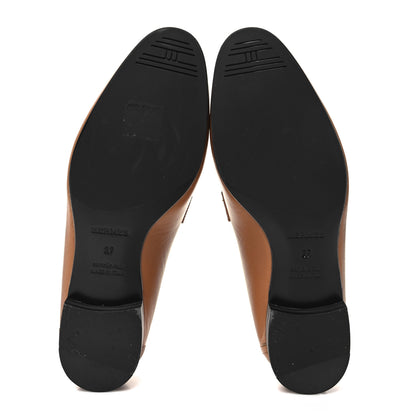 Hermes Goatskin Womens Paris Loafers 37 Gold 5 of 9
