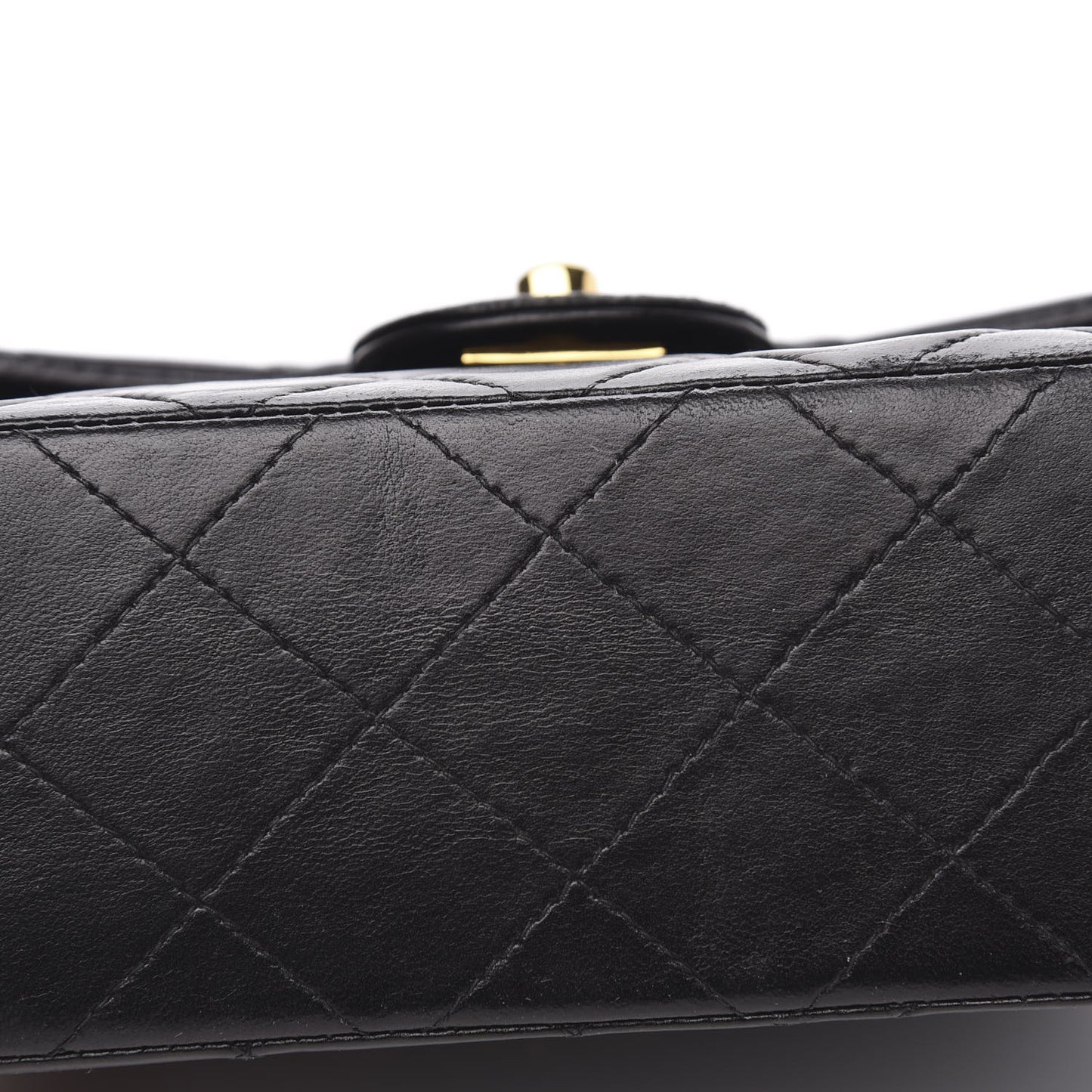 Lambskin Quilted Mini Square Flap Black