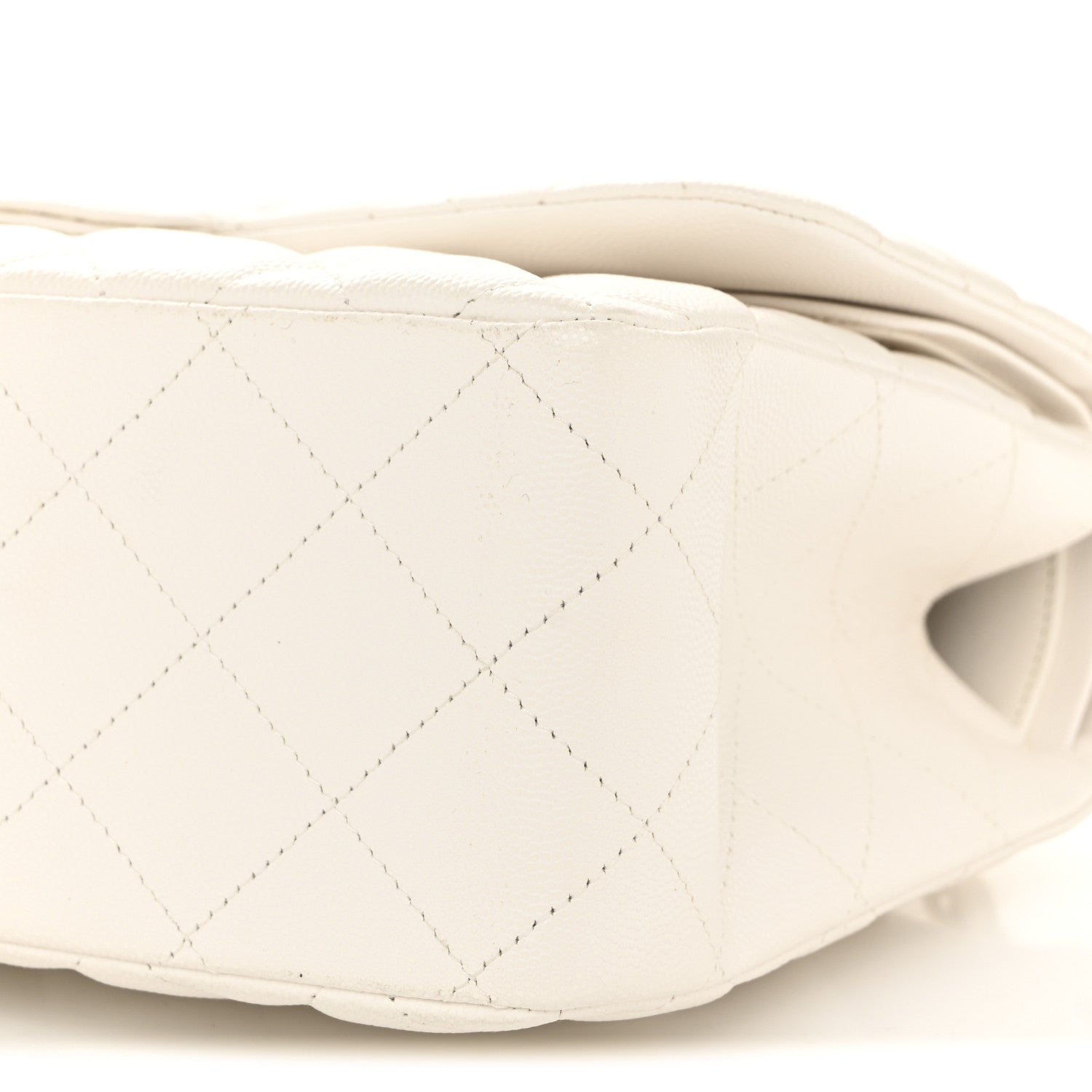 Chanel Caviar Quilted Jumbo Double Flap White 10 of 11