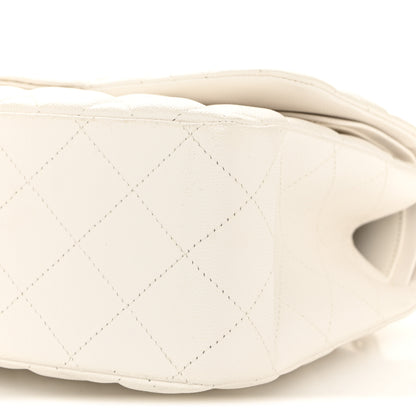 Chanel Caviar Quilted Jumbo Double Flap White 10 of 11