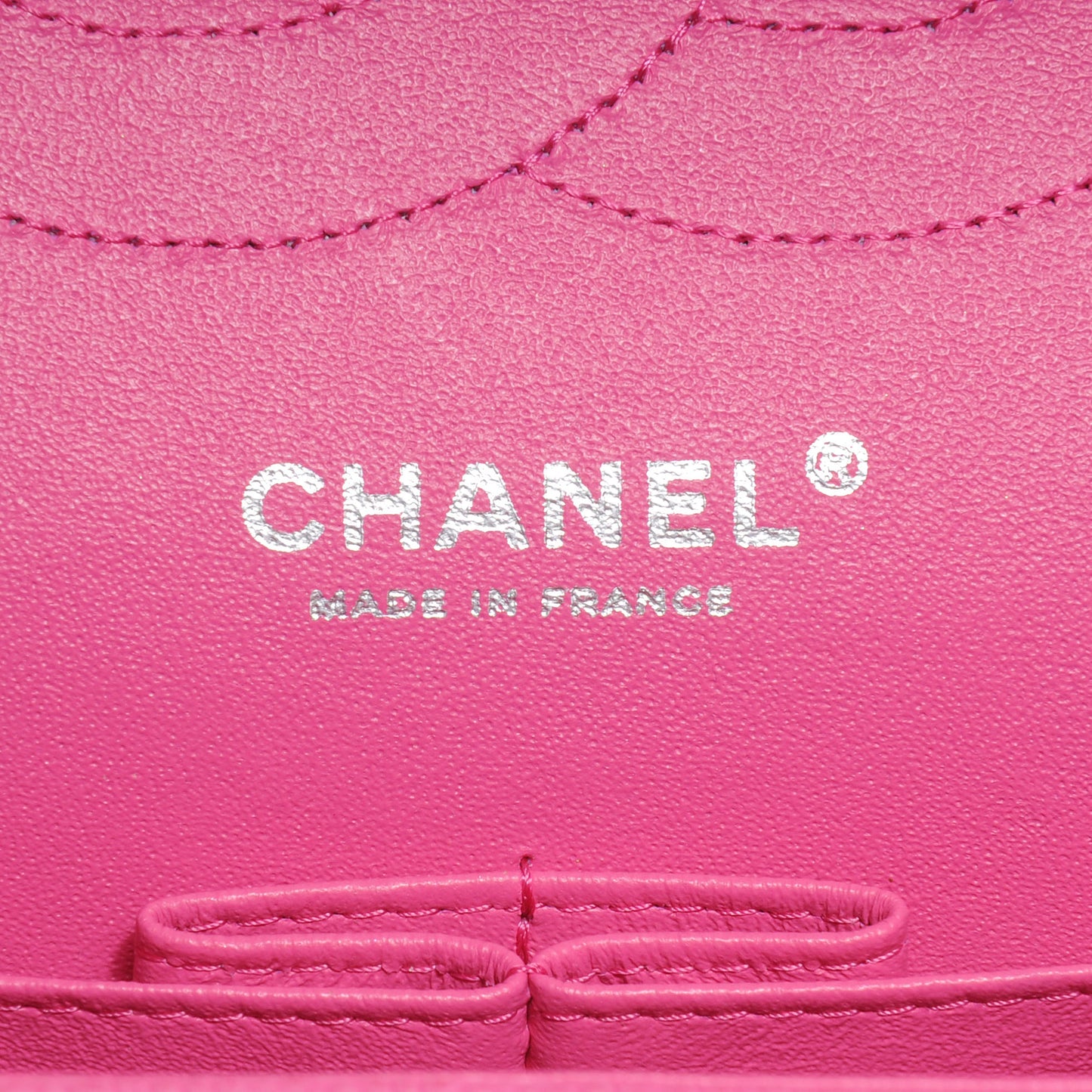 Iridescent Caviar Jumbo Double Flap Hot Pink