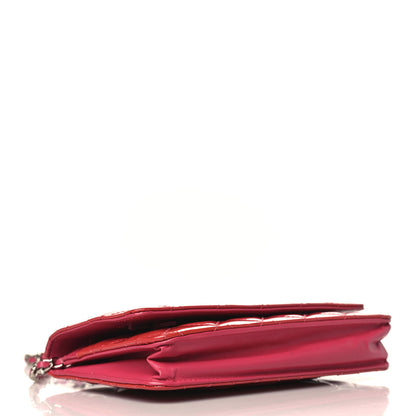Chanel Patent Quilted Wallet On Chain WOC Fuchsia 4 of 11