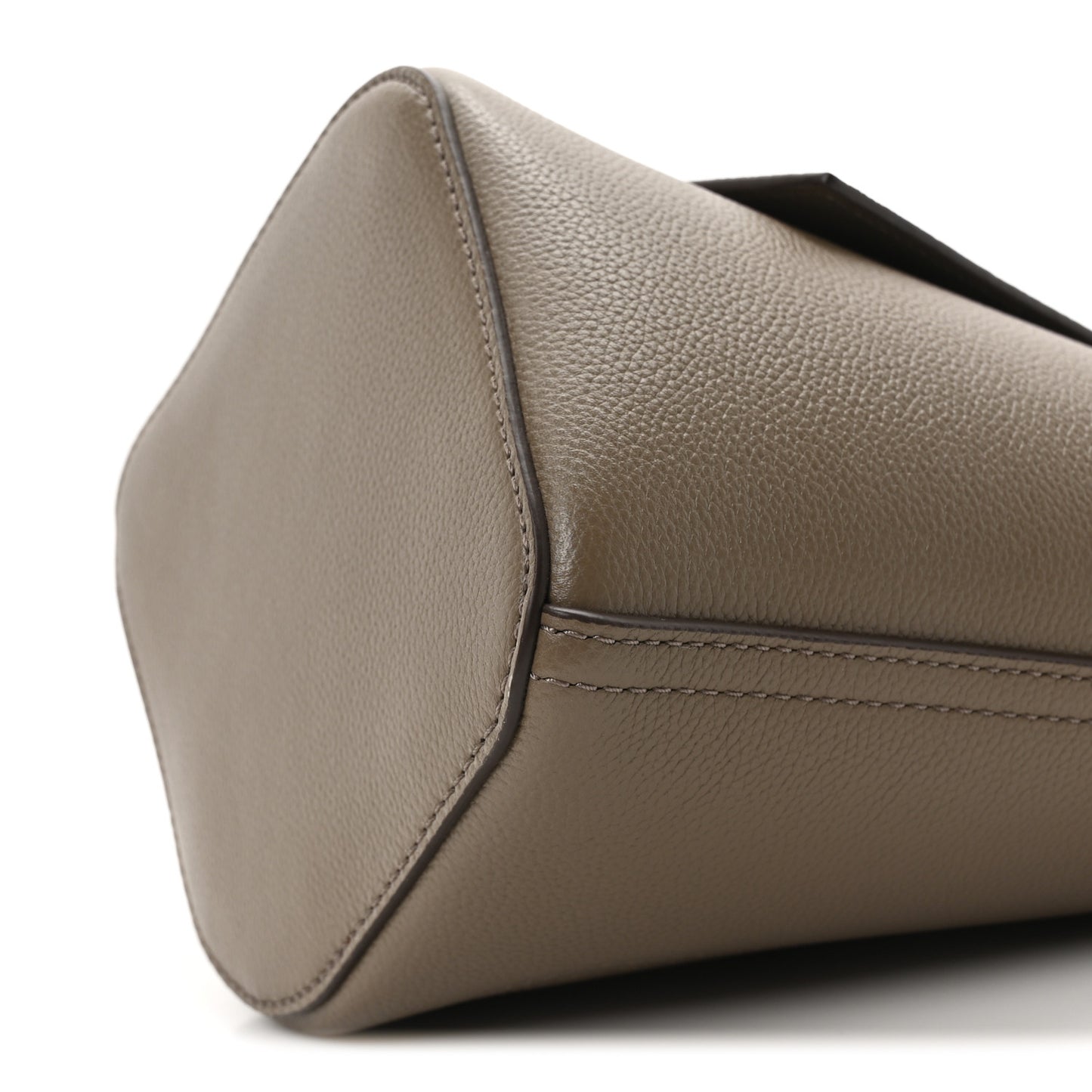 Soft Grained Calfskin Mini Pebble Bucket Bag Taupe