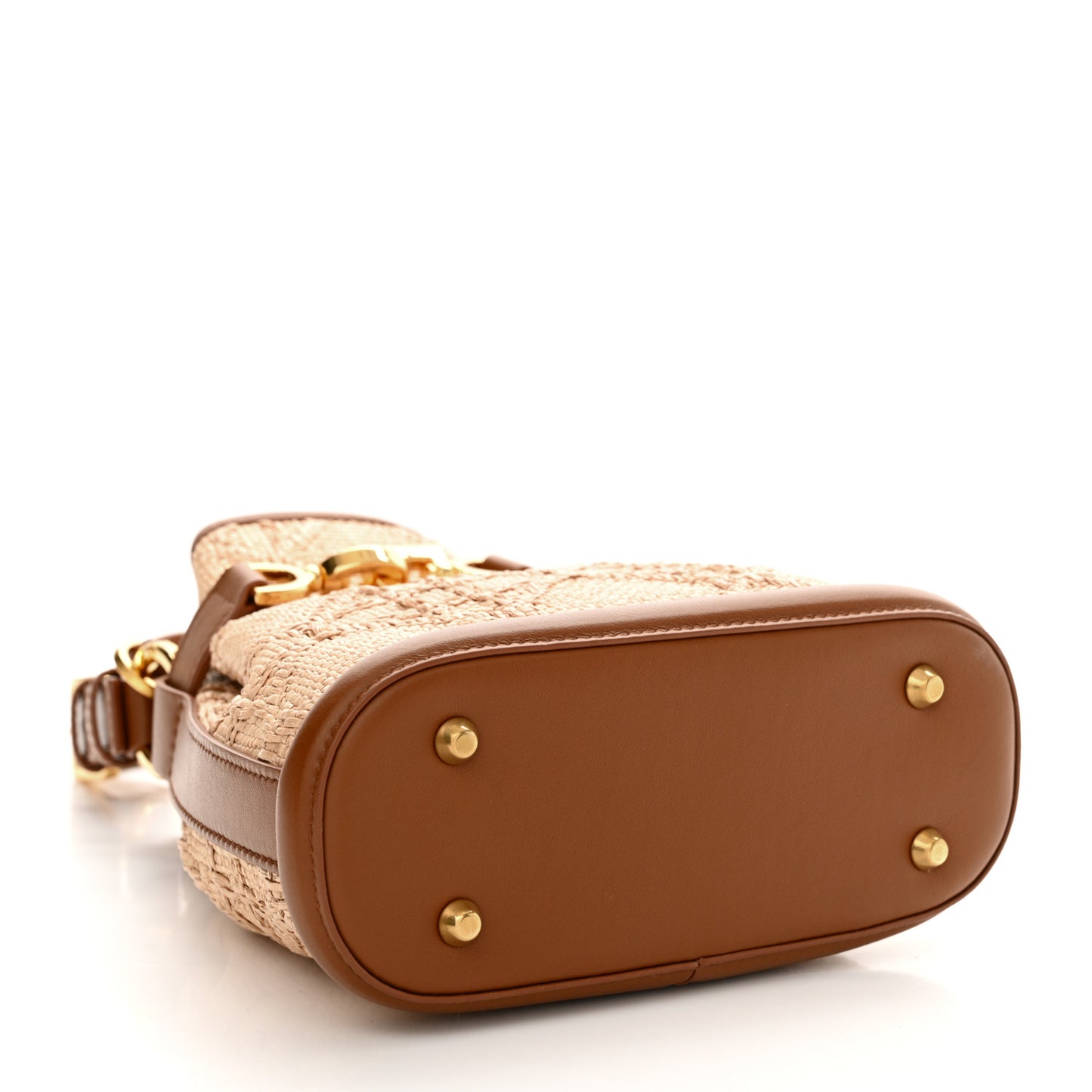 Raffia Calfskin Cannage Small C'est Dior Cannage Bucket Bag Natural