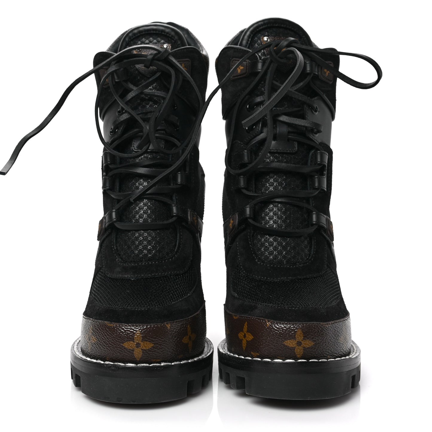 Suede Calfskin Monogram Star Trail Ankle Boots 40 Black