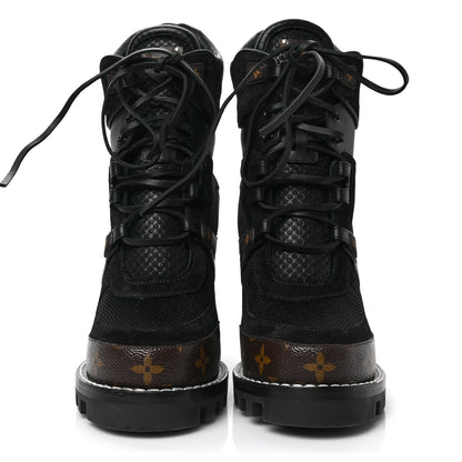 Louis Vuitton Suede Calfskin Monogram Star Trail Ankle Boots 40 Black 2 of 6