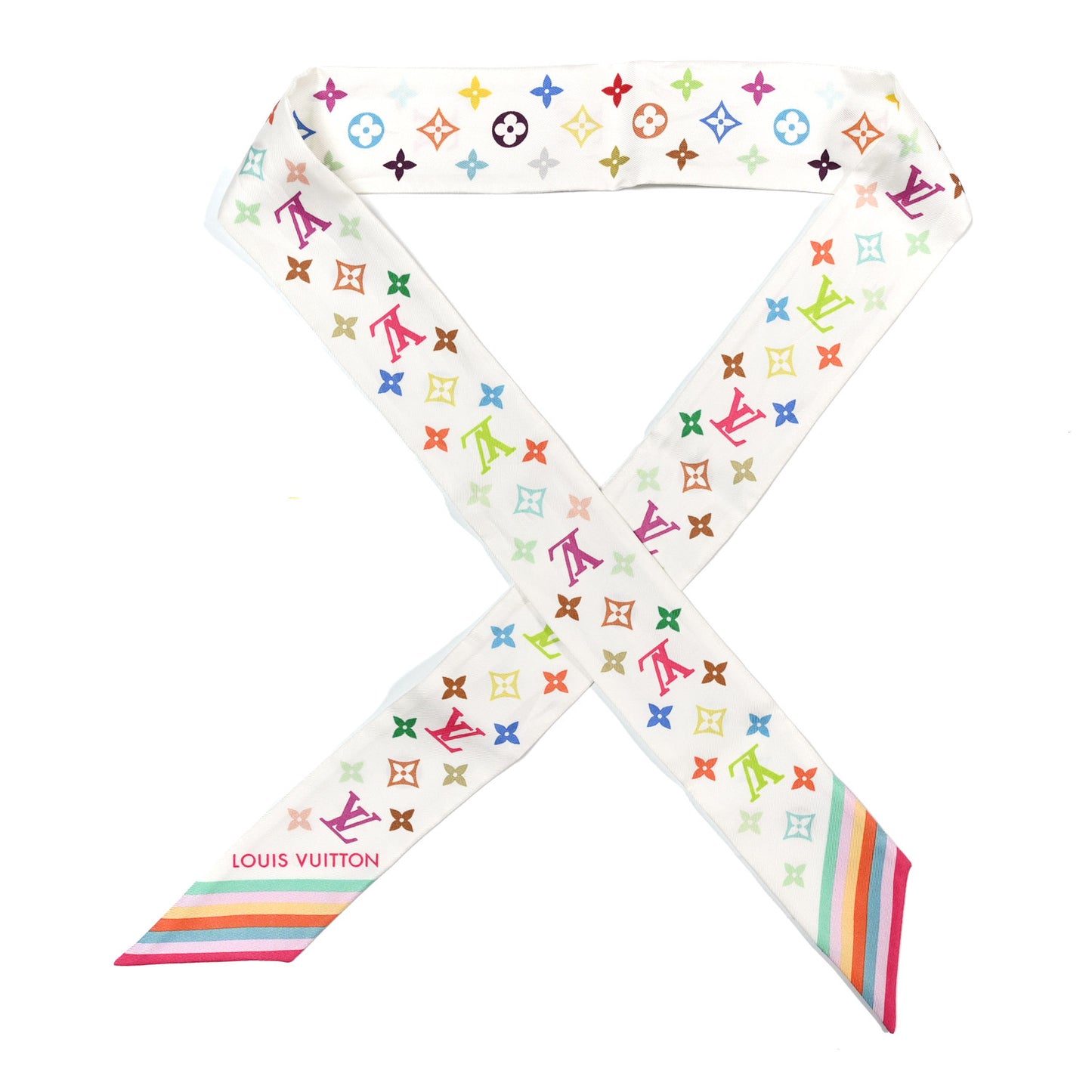 LV X TM Silk Monogram Multicolor BB Bandeau White