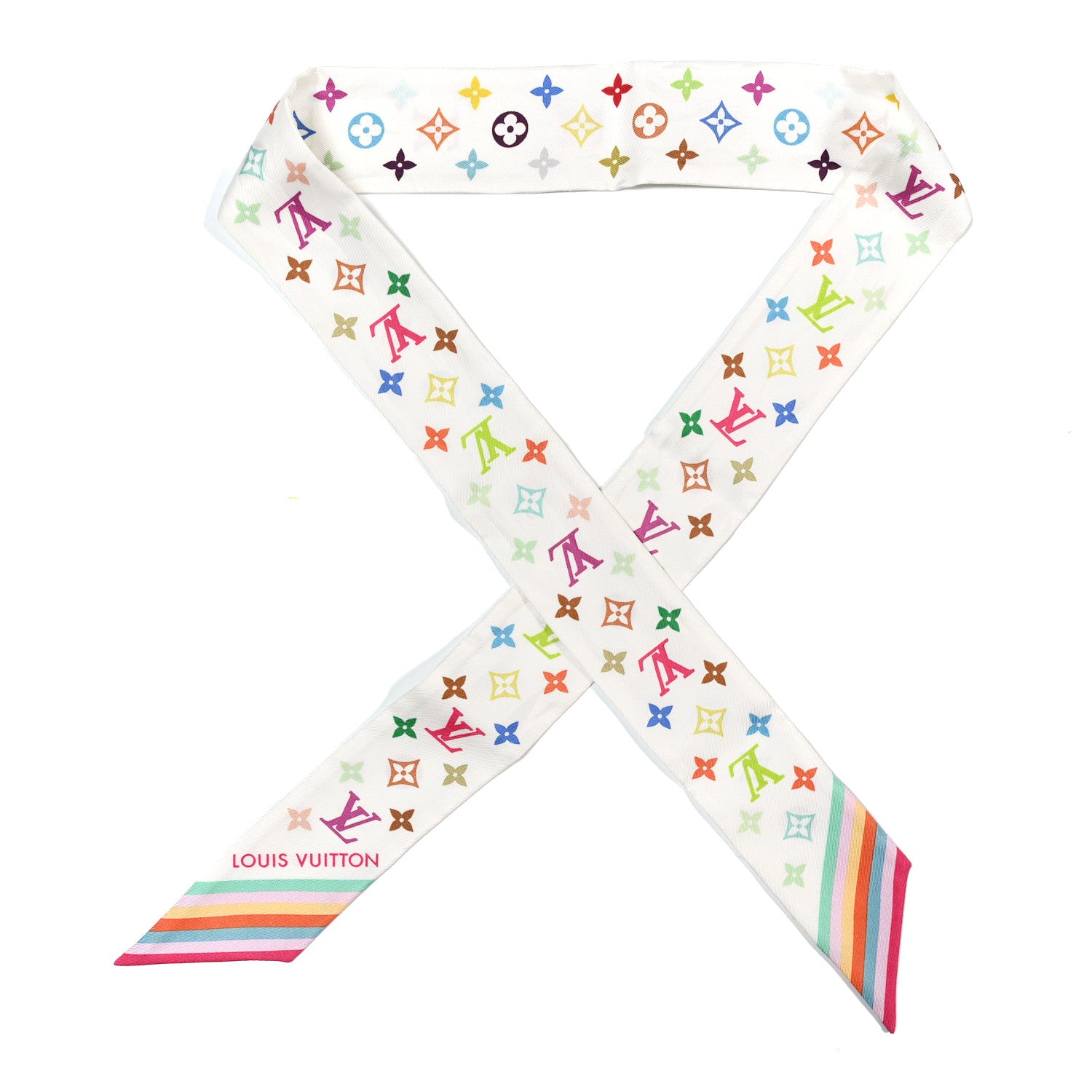 Louis Vuitton LV X TM Silk Monogram Multicolor BB Bandeau White 1 of 4